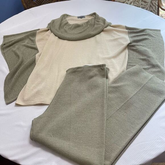 Roni Bis Olive Khaki 2 PC Lagenlook Pant Set Size Medium Large - Picture 1 of 8